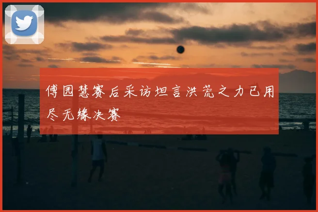 傅园慧赛后采访坦言洪荒之力已用尽无缘决赛